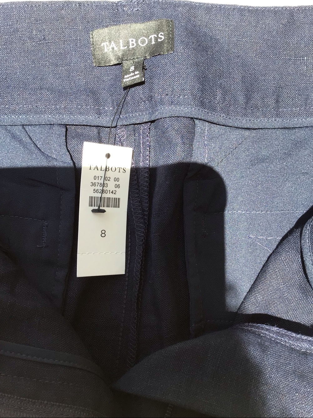 NWT Talbots navy blue linen pleated shorts - Picture 3 of 4